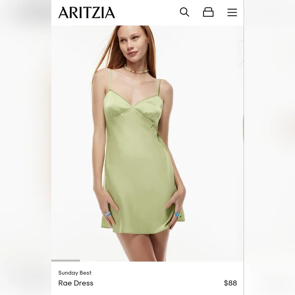 Aritzia Sunday Best Rae Satin Dress - Picture 3 of 3
